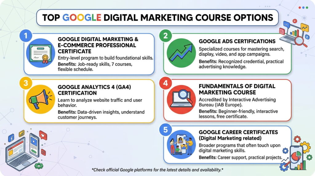 Top Google Digital Marketing Course Options