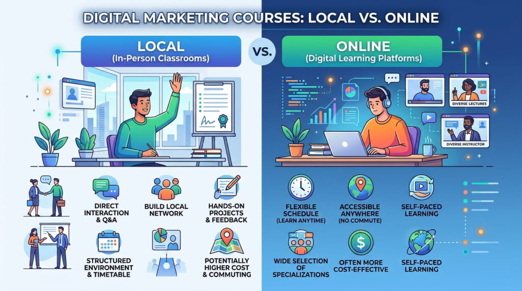 Local vs. Online: Digital Marketing Courses Near Me