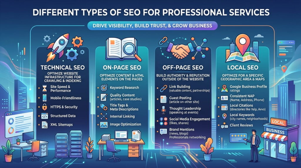 Different Types of SEO for Professional Services